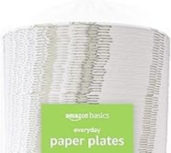 Amazon Basics Everyday Paper Plates, 8.62 Inch, Disposable, 200 Count