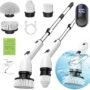 TUYU Electric Spin Scrubber, Full-Body IPX7 Waterproof Bathroom Scrubber with Power LCD Display, Adjustable Extension Hand...