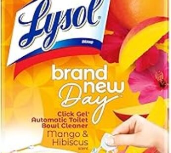 Lysol Click Gel Automatic Toilet Bowl Cleaner, Toilet Gel Stamp, Toilet Freshener, Bathroom Essentials, Refreshing Mango &…