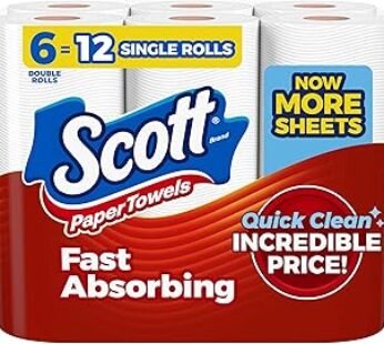 Scott Paper Towels, Choose-A-Sheet, 6 Double Rolls = 12 Regular Rolls (108 Sheets Per Roll)
